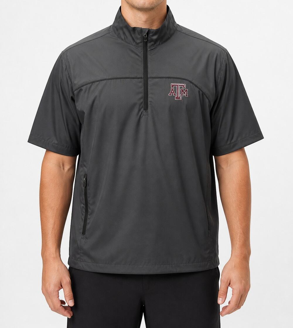 Ping Texas A&M Aggies Shirt Sensorwarm Windbreaker Mens Large Gray Short Sleeve